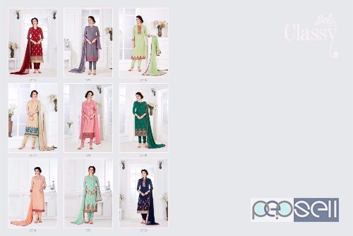 georgette embroidery suits from bela classy at wholesale moq- 9pcs singles at rs1450 each 5 