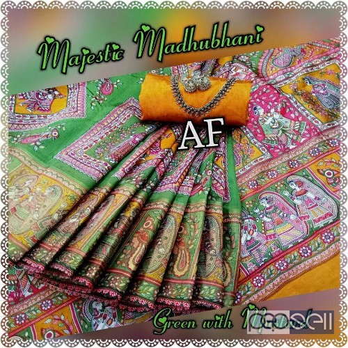 AF brand majestic madhubani printed tussar silk sarees at wholesale moq- 10pcs price- rs800 each no singles or retail wholesalenoncatalog.blogspot.in 1 