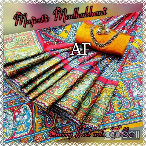 AF brand majestic madhubani printed tussar silk sarees at wholesale moq- 10pcs price- rs800 each no singles or retail wholesalenoncatalog.blogspot.in 2 