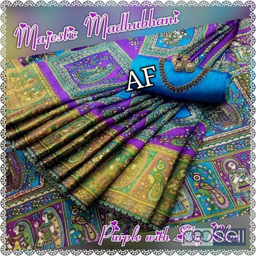AF brand majestic madhubani printed tussar silk sarees at wholesale moq- 10pcs price- rs800 each no singles or retail wholesalenoncatalog.blogspot.in 5 