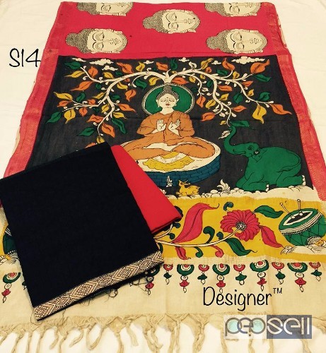 designer brand pen kalamkari cotton dupatta with silk top and bottom at wholesale price- rs1100 each moq- 8pcs no singles or retail wholesalenoncatalo 4 