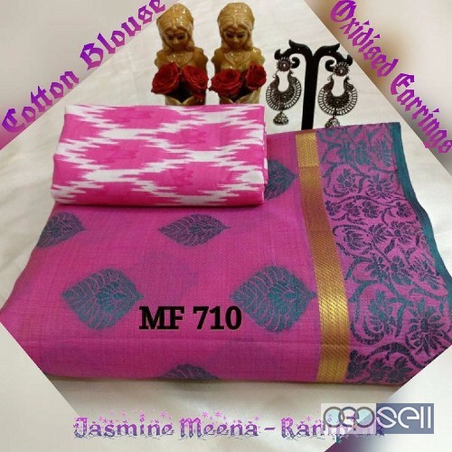 MF710 BRAND cotton sarees with ikkat printed blouse at wholesale- rs750 each moq- 10pcs no singles or retail wholesalecatalogbazaar@gmail.com 3 