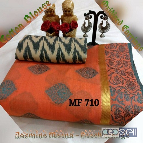 MF710 BRAND cotton sarees with ikkat printed blouse at wholesale- rs750 each moq- 10pcs no singles or retail wholesalecatalogbazaar@gmail.com 4 