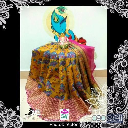 SDF brand 3d warli kanjevaram tussar silk sarees non catalog at wholesale price- rs800 each moq- 10pcs no singles or retail wholesalenoncatalog.blogsp 0 