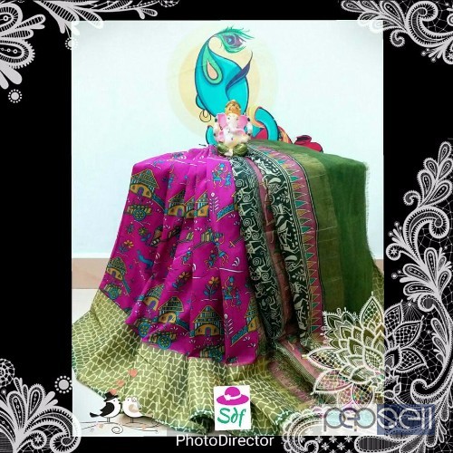 SDF brand 3d warli kanjevaram tussar silk sarees non catalog at wholesale price- rs800 each moq- 10pcs no singles or retail wholesalenoncatalog.blogsp 1 