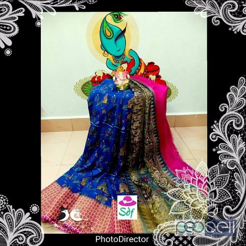 SDF brand 3d warli kanjevaram tussar silk sarees non catalog at wholesale price- rs800 each moq- 10pcs no singles or retail wholesalenoncatalog.blogsp 3 