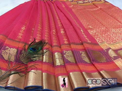 KB brand kancheepuram cotton silk sarees at wholesale moq- 10pcs price- rs800 each no singles or retail 4 