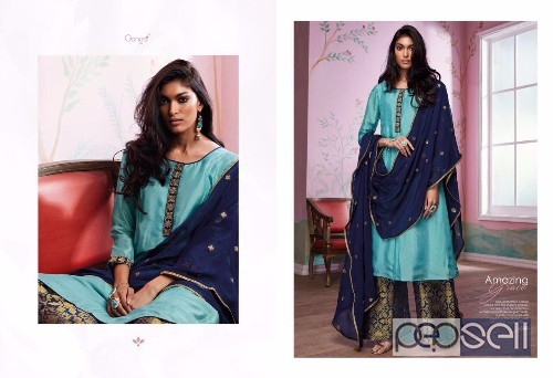 silk designer plazo suits from amazing grace by ganga available at wholesale and singles singles at rs2500 each 0 