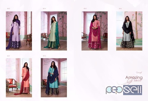 silk designer plazo suits from amazing grace by ganga available at wholesale and singles singles at rs2500 each 4 