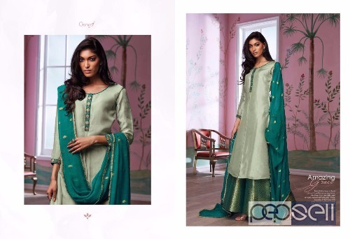 silk designer plazo suits from amazing grace by ganga available at wholesale and singles singles at rs2500 each 5 