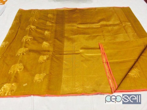 cotton silk elephant weaved sarees price- rs2000 each 0 