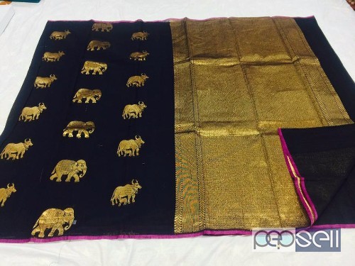cotton silk elephant weaved sarees price- rs2000 each 3 