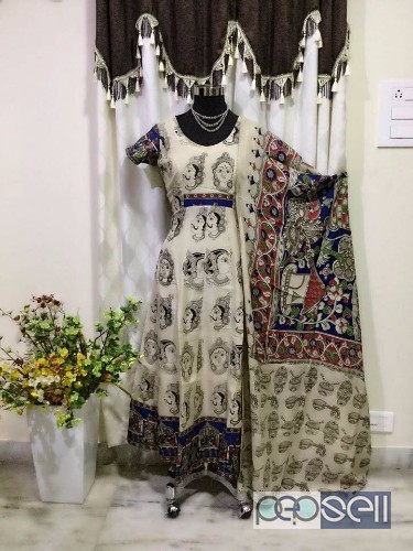 kalamkari printed anarkalis some with dupatta some without dupatta sizes mentioned on each pic- 34-48 available price- rs1500 each at wholesale moq- 5 4 