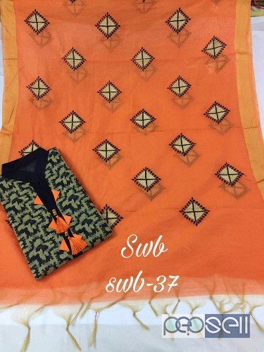 SWB-37 brand non catalog salwar suits at wholesale Top Banarasi with heavy ZARI WEAVING all over shirt beautiful neck with hangings* Cotton bottom dup 0 
