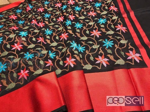 elegant kota mercerised embroidered sarees with running blouse 2 