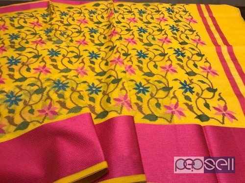 elegant kota mercerised embroidered sarees with running blouse 5 