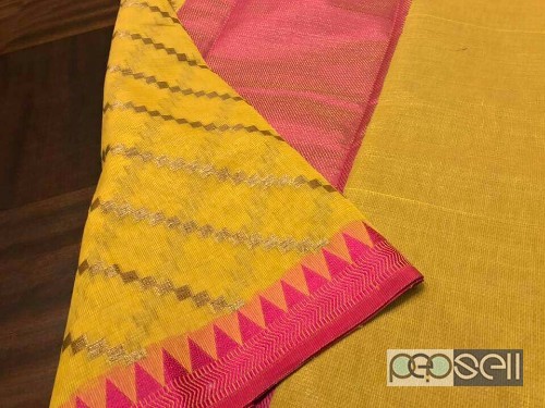 elegant kota mercerised zari weaving sarees with running blouse 4 