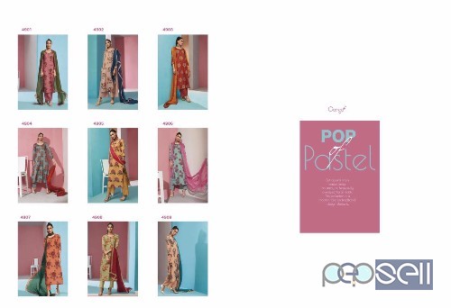 ganga pop of pastel cotton satin printed suits catalog at wholesale moq- 9pcs no singles 0 