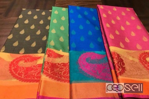 elegant kora organza thread weaving sarees with blouse 0 
