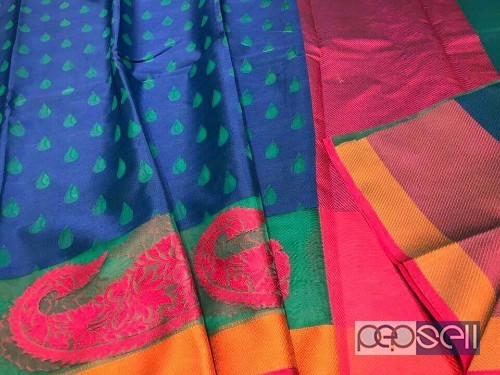 elegant kora organza thread weaving sarees with blouse 3 