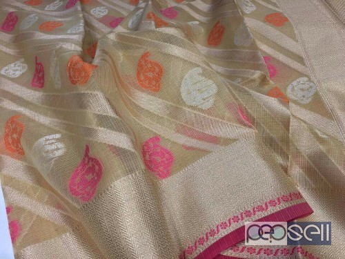 elegant mercerised kota sarees with zari and thread weaving, running blouse 3 