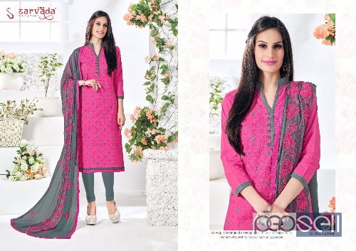 elegant sarvada cotton embroidery suits with nazneen dupatta available 5 