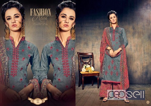 elegant karachi prints zam silk emboidered plazzo suits available 0 