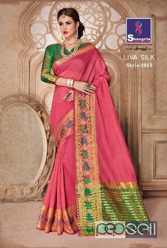 elegant shangrila liva handloom silk weaving sarees with blouse piece avaialble 2 
