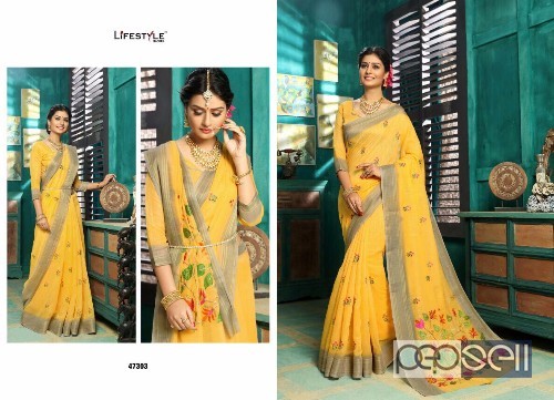 elegant lifestyle munnar cotton work sarees with blouse piece avaialble 4 