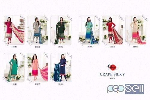suhati fab crape silky vol2 suits catalog at wholesale available moq- 8pcs no singles 0 