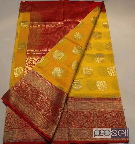 elegant banaras kora silk sarees with contrast pallu and blouse available 1 