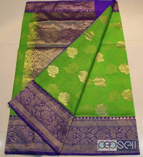 elegant banaras kora silk sarees with contrast pallu and blouse available 3 