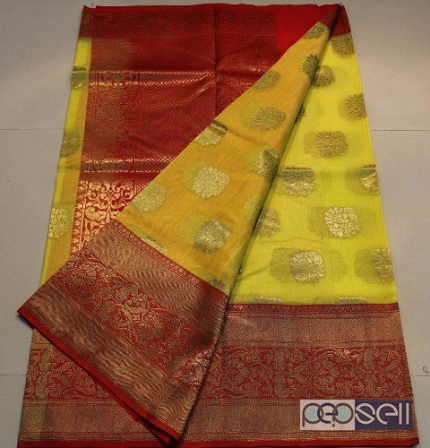 elegant banaras kora silk sarees with contrast pallu and blouse available 5 