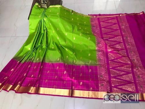 elegant gadwal pattu sarees with contrast blouse and running blouse available 0 