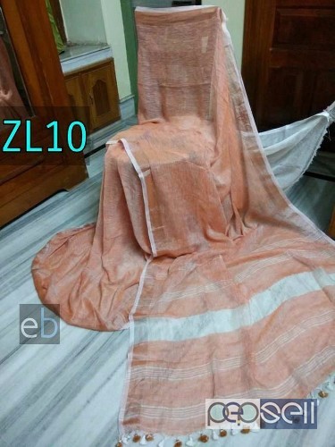 elegant latest collection of ZL linen sarees with running blouse available 1 