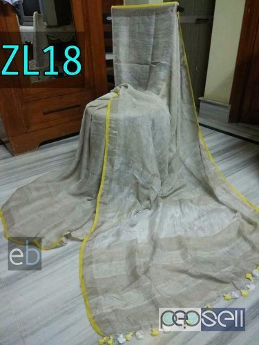 elegant latest collection of ZL linen sarees with running blouse available 3 