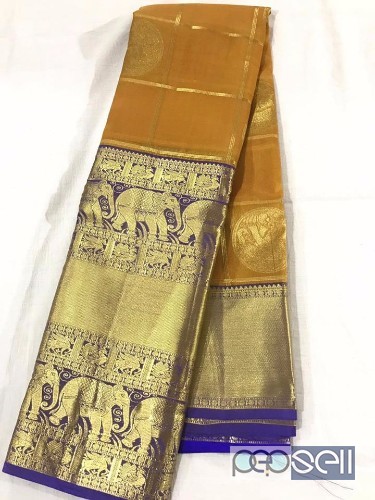 elegant pure kanchi organza sarees with rich zari pallu and contrast blouse available 1 