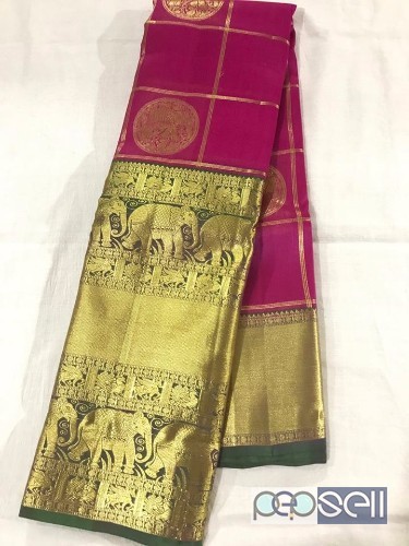 elegant pure kanchi organza sarees with rich zari pallu and contrast blouse available 2 