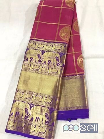 elegant pure kanchi organza sarees with rich zari pallu and contrast blouse available 3 