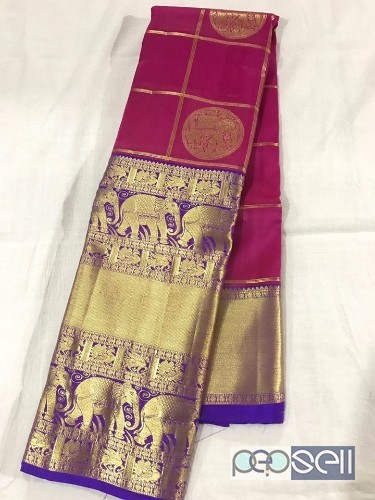 elegant pure kanchi organza sarees with rich zari pallu and contrast blouse available 4 