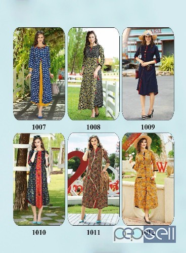kajal fashion femina vol1 cotton printed kurtis catalog at wholesale moq- 12pcs price- rs350 each size- m to 3xl no singles 2 