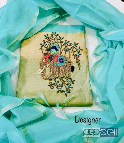 elegant gadwal silk pearl work top with rich chanderi silk dupatta available 3 