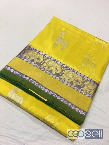 elegant pure kanchi pattu sarees with silk weaving work and running blouse available 0 