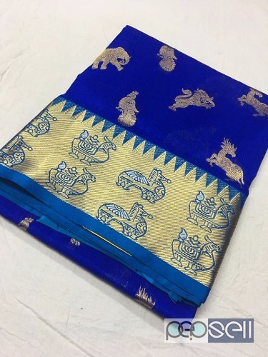 elegant pure kanchi pattu sarees with silk weaving work and running blouse available 4 