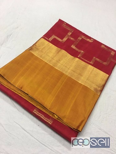 elegant pure kanchi pattu sarees with silk weaving work and running blouse available 5 