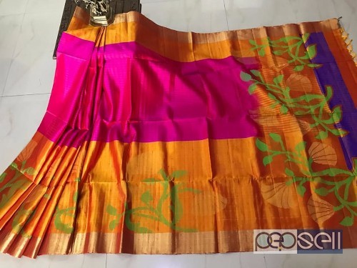 elegant gadwal soft jute silk sarees with jamdani design all over body and blouse available 0 