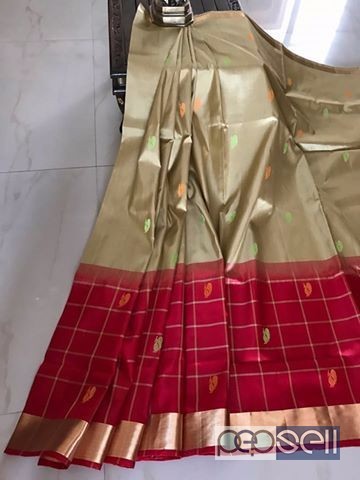 elegant gadwal soft silk sarees with check border and rich pallu, blouse as pallu color with zari border  1 