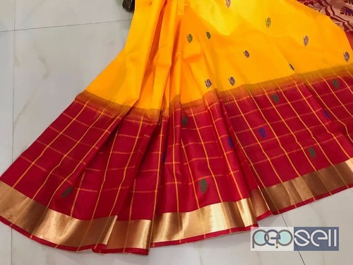elegant gadwal soft silk sarees with check border and rich pallu, blouse as pallu color with zari border  4 