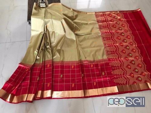 elegant gadwal soft silk sarees with check border and rich pallu, blouse as pallu color with zari border  5 