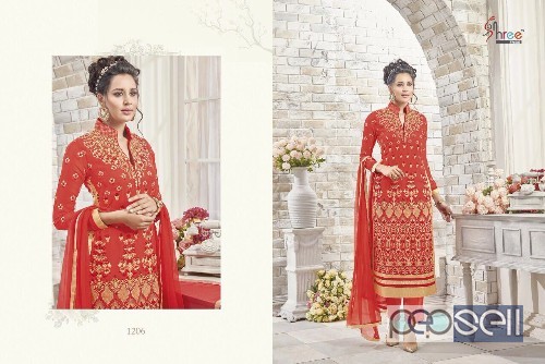 shree fabs first choice vol18 georgette catalog at wholesale moq- 8pcs no singles price- rs1140 each 4 